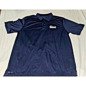 Nike Men's Adult Size XL Polo Dri Fit Patriots NFL Blue Polyester Short Sleeve
